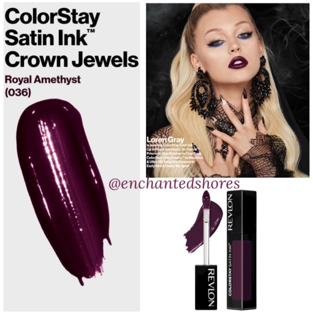 Revlon 16Hour ColorStay Satin Ink Lipstick Liquid 036 Royal Amethyst 0.17 Oz NEW